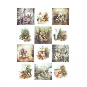 Papier ryżowy do decoupage A4, Misie